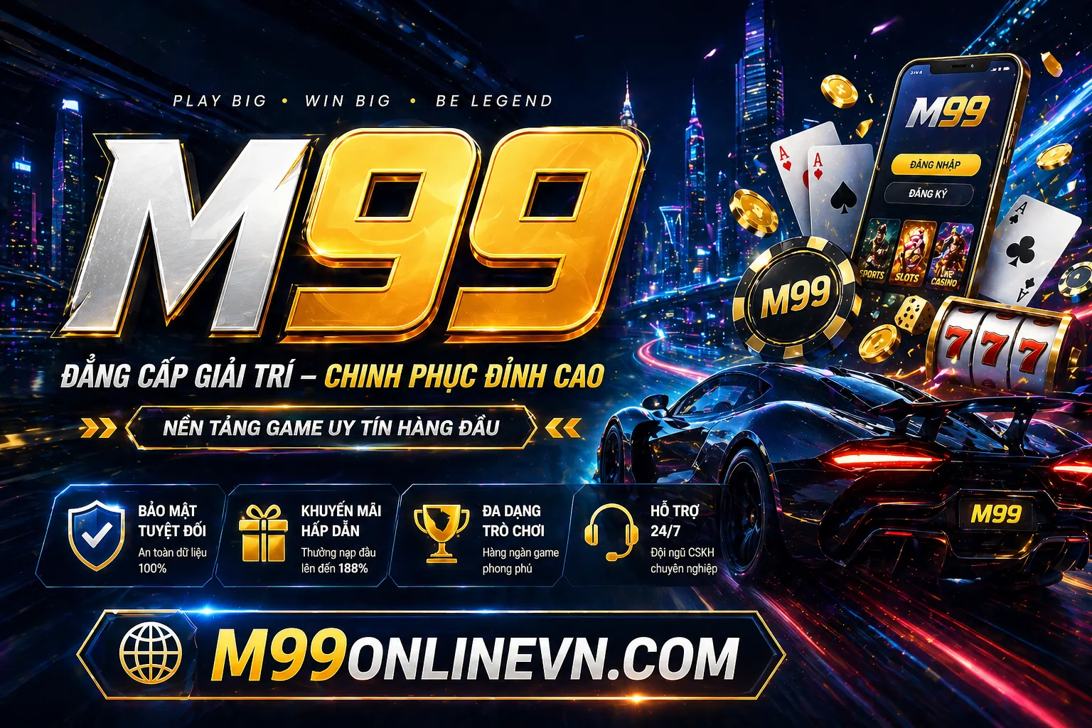 Sân vận động với ánh đèn rực rỡ, biểu tượng cá cược thể thao